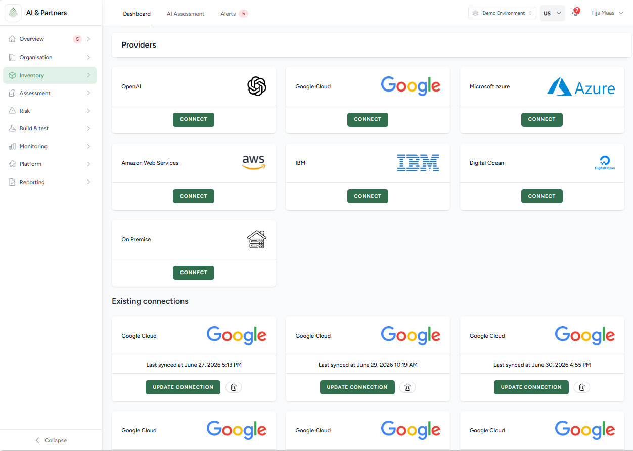 Scan providers in the platform